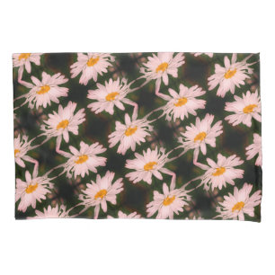 White Daisy Flower Abstract Pattern Pillow Case