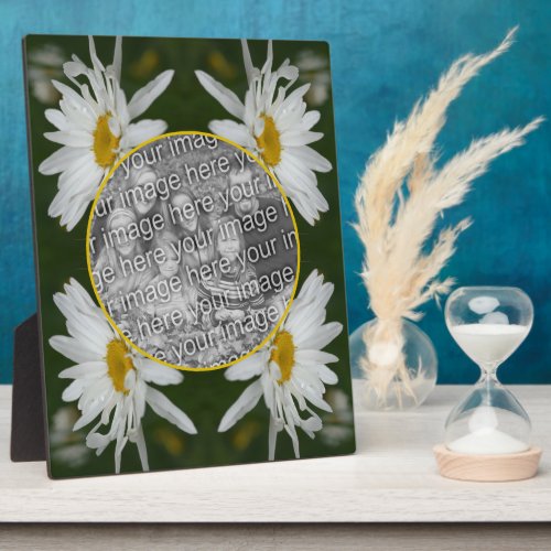 White Daisy Flower Add Your Own Photo Plaque