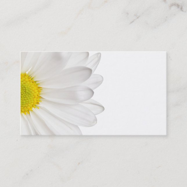 White Daisy Flower Background Customized Daisies Business Card (Front)