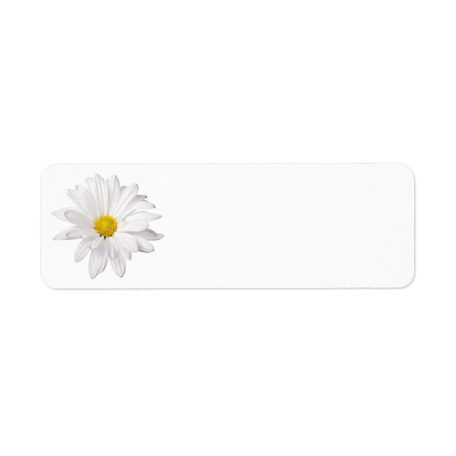 White Daisy Flower Background Customized Daisies Label (Front)