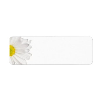 White Daisy Flower Background Customized Daisies Label by SilverSpiral at Zazzle