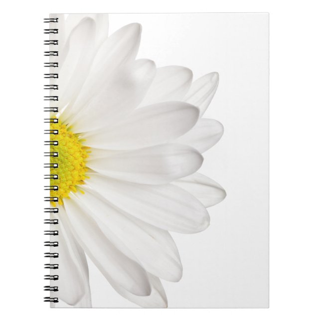 White Daisy Flower Background Customized Daisies Notebook (Front)
