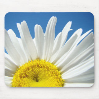 White Daisy Flower Blue Sky mousepad Floral