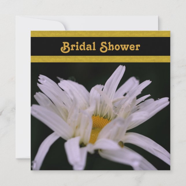 White Daisy Flower Bridal Shower  Invitation (Front)