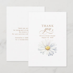 White Daisy Flower Bridal Shower Thank You Card