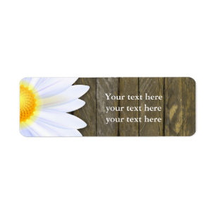 White daisy flower country rustic address labels