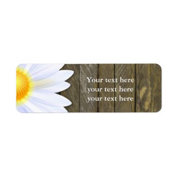 White Daisy Flower Country Rustic Address Labels by printabledigidesigns at Zazzle