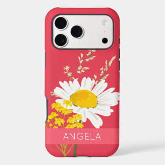 White Daisy Flower Custom Name iPhone 17 Pro Max Case