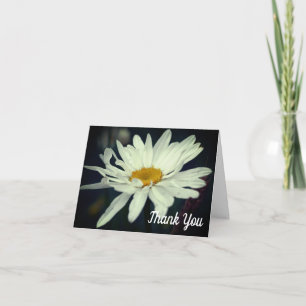 White Daisy Flower Customizable Thank You Card