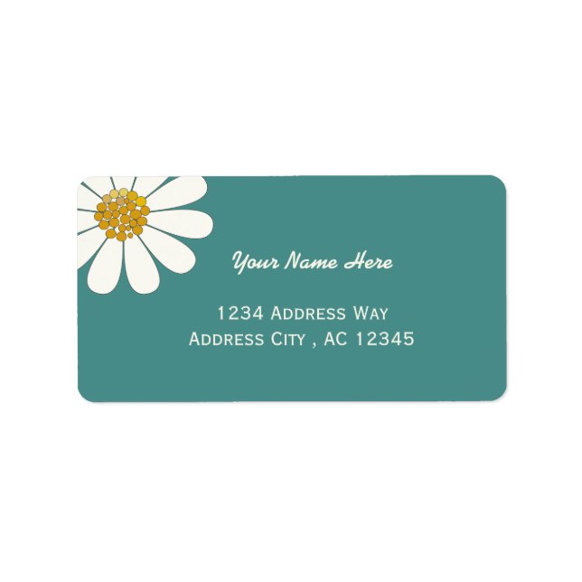 White daisy flower customize label (Front)
