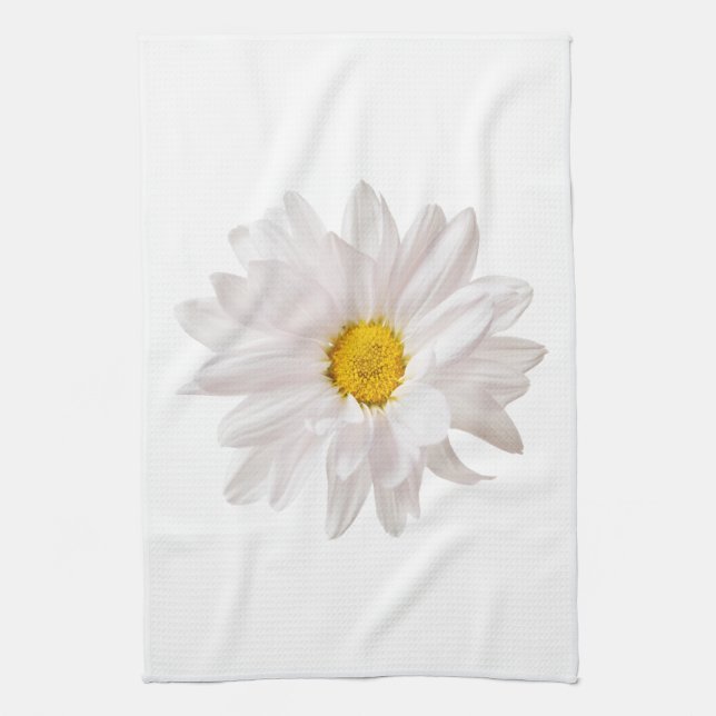 White Daisy Flower Design Floral Daisies Template Towel (Vertical)