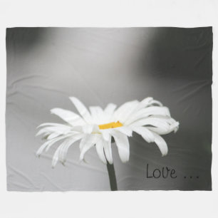 White Daisy Flower Fleece Blanket
