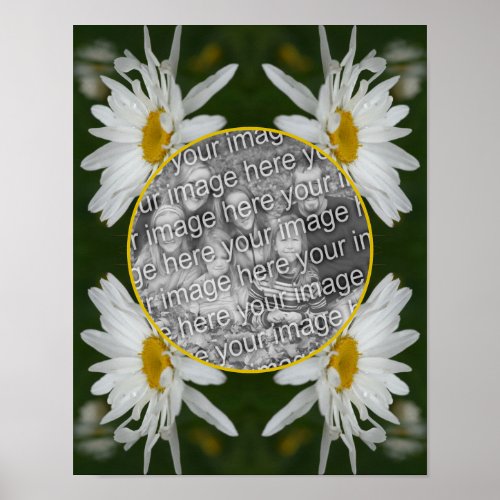 White Daisy Flower Frame Create Your Own Photo Poster