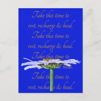 White Daisy Flower on Blue Canvas Time to Heal