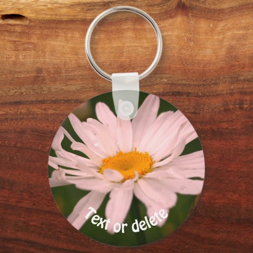 White Daisy Flower Personalized Keychain