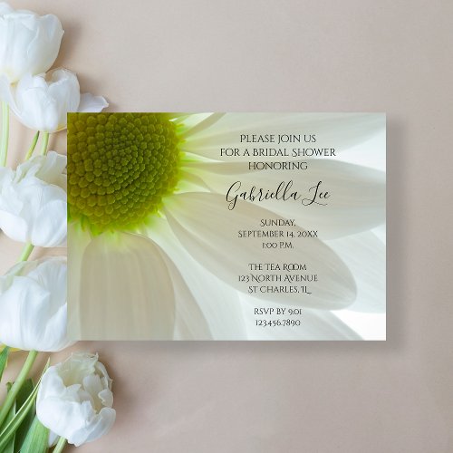White Daisy Petals Bridal Shower Invitation