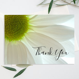White Daisy Flower Petals Thank You Card