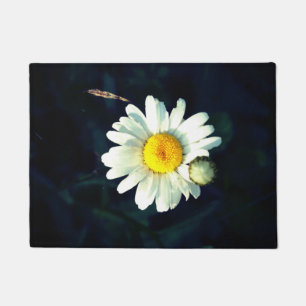 White Daisy Flower Photo Door Mat