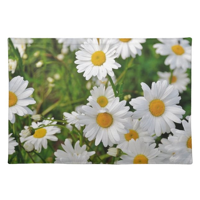 White Daisy Flower Placemat (Front)