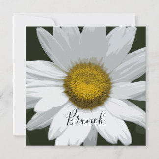 White Daisy Flower Post Wedding Brunch Invitation