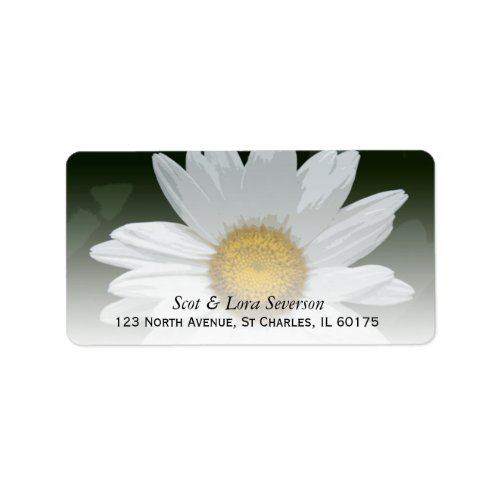 White Daisy Flower Return Address Label