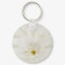White Daisy Flower Round Keychain