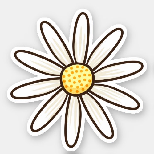 White daisy flower sticker