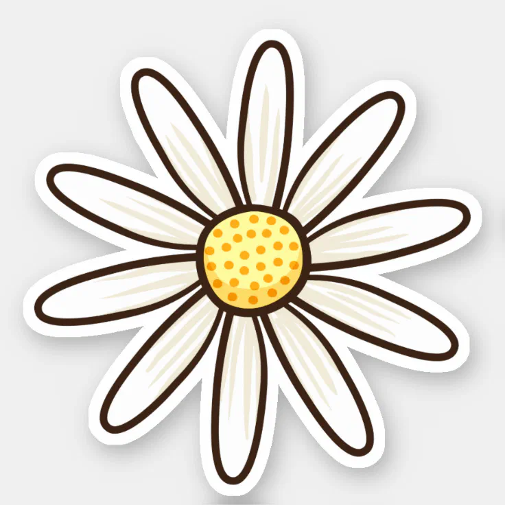 White daisy flower sticker | Zazzle