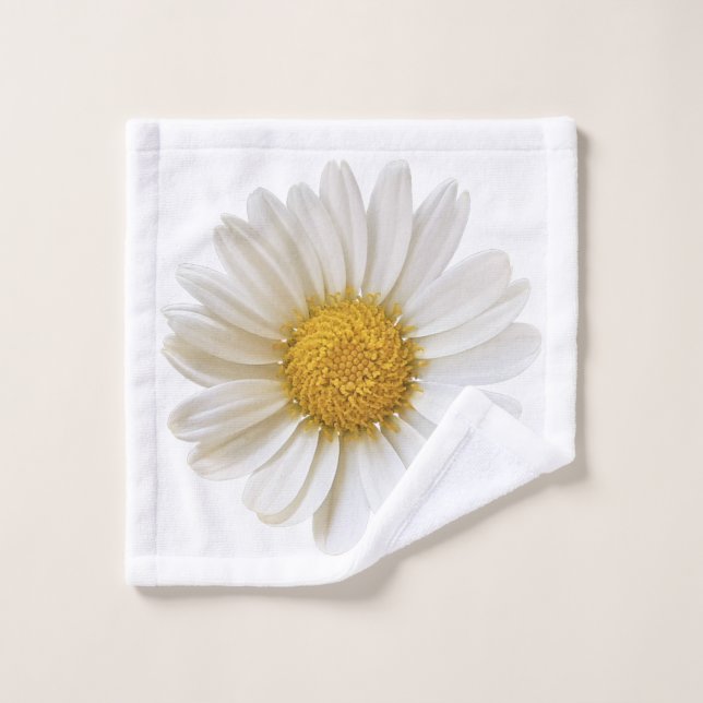 White Daisy Flower Wash Cloth (Wash Cloth)