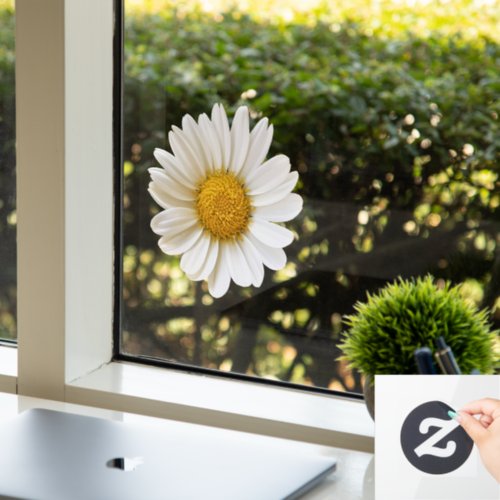 White Daisy Flower Window Cling