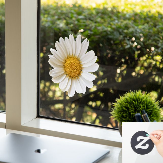 White Daisy Flower Window Cling (Office)