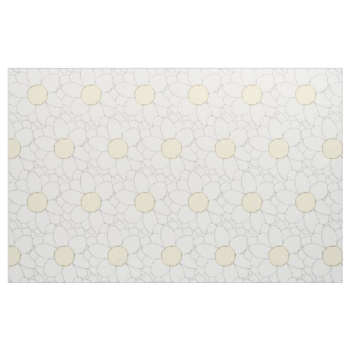 White Daisy Flowers Fabric