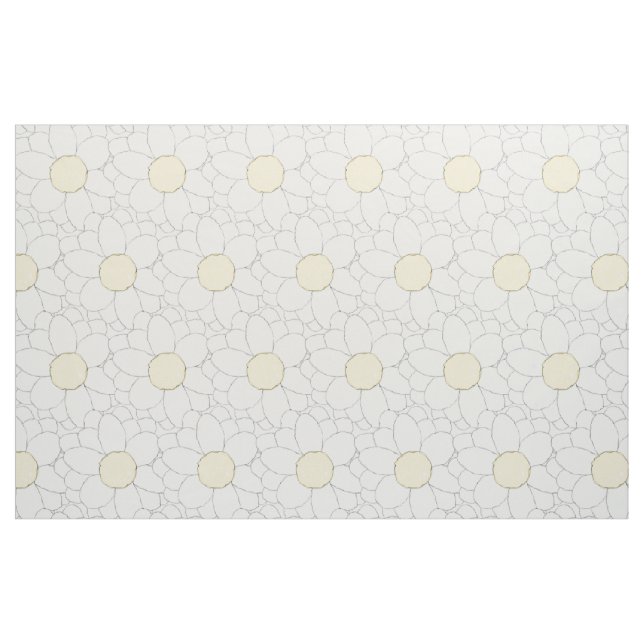 White Daisy Flowers Fabric (Yard)