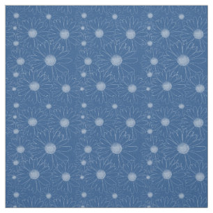 White Daisy Flowers Fabric