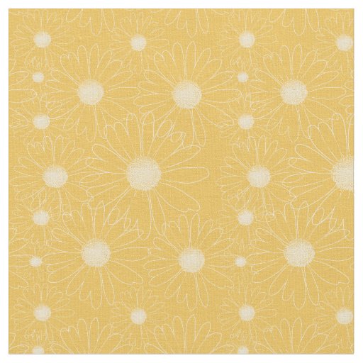 White Daisy Flowers Fabric