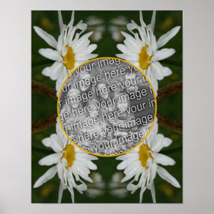 White Daisy Flowers Frame Create Your Own Photo Poster