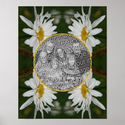 White Daisy Flowers Frame Create Your Own Photo Poster