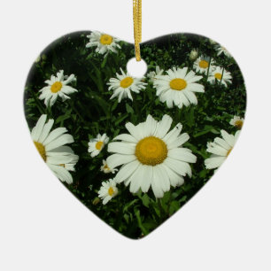 white daisy flowers happy birthday ceramic ornament