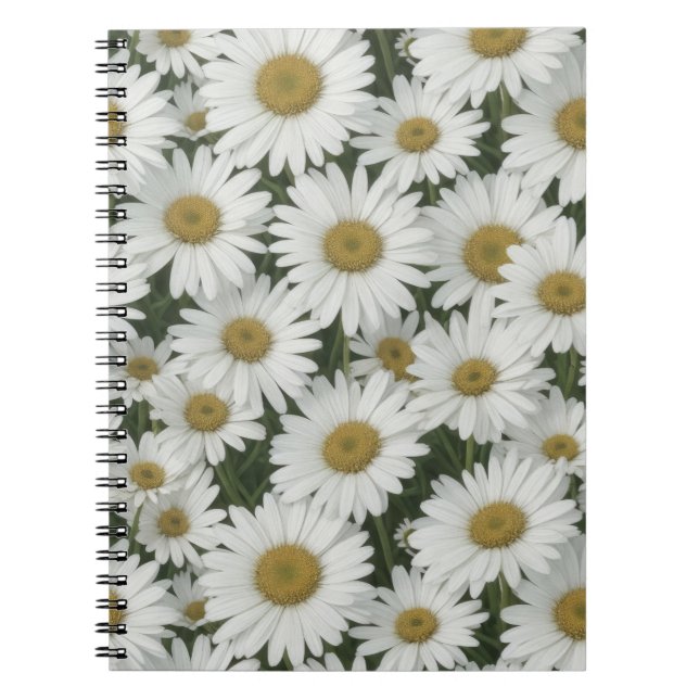 White Daisy Flowers Notebook (Front)