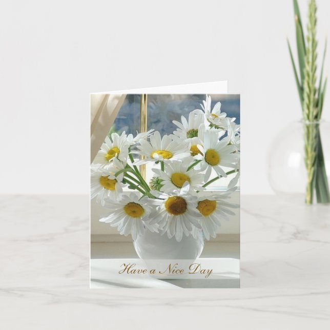White daisy flowers on a sunny day card (Front)