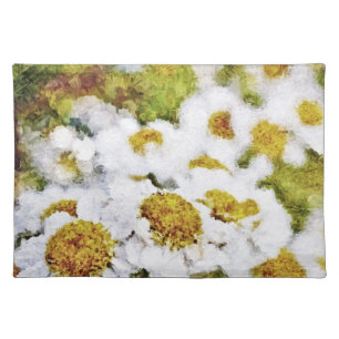 White Daisy Flowers - Painting Art Placemats
