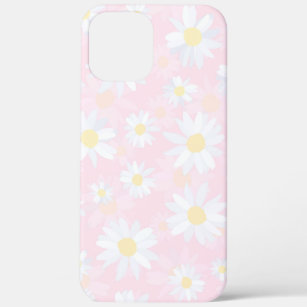 White Daisy Flowers Pink Floral iPhone 12 Pro Max Case