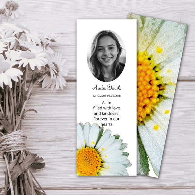 White Daisy Funeral Bookmark (Creator Uploaded)