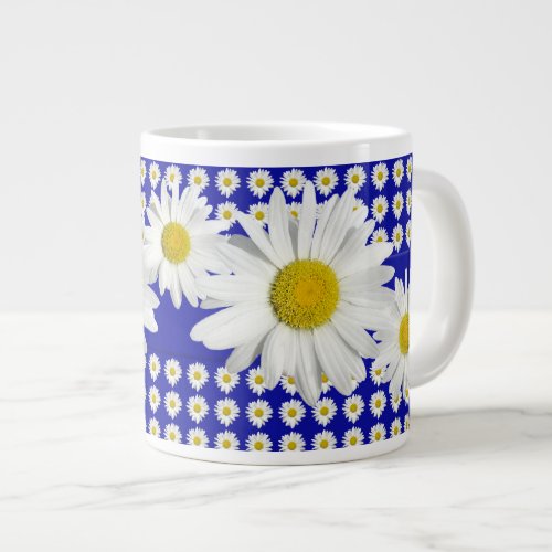 White Daisy Garden Large Coffee Mug