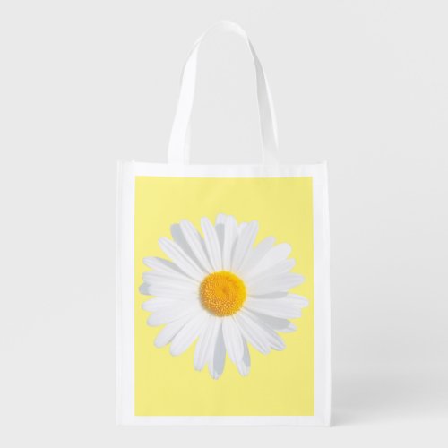 white daisy grocery bag