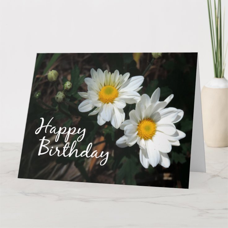 White Daisy Happy Birthday Scripture Card | Zazzle