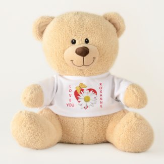 White Daisy Heart Valentine Love Custom
