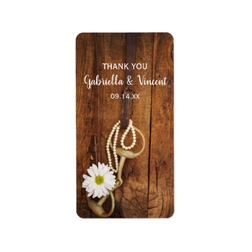 White Daisy Horse Bit Western Wedding Favor Tag