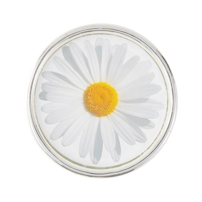 white daisy lapel pin (Front)
