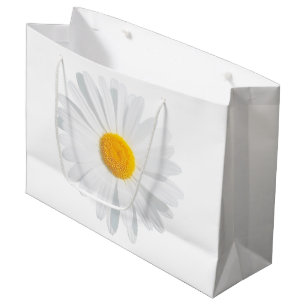white daisy large gift bag